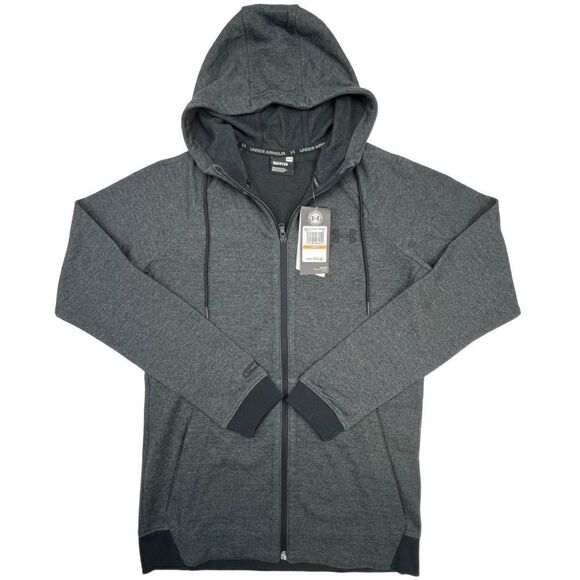 New Under Armour Men Grey Hood Jacket Zipped Sport Long Sleeve US Small - Picture 4 of 9